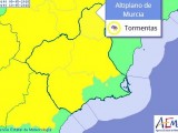 Hoy miércoles de nuevo la AEMET activa el aviso amarillo por tormentas en el Altiplano