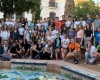 Un grupo de alumnos de 4º ESO del IES Infanta Elena reciben a sus compañeros de intercambio eslovacos