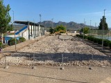 Comienzan las obras de reconstrucción de las pistas de tenis del Polideportivo La Hoya