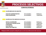 272 aspirantes se presentan a partir del jueves a los procesos selectivos para 9 plazas vacantes en el Ayuntamiento