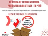 La Biblioteca Municipal de Jumilla recoge libros para crear bibliotecas en Perú