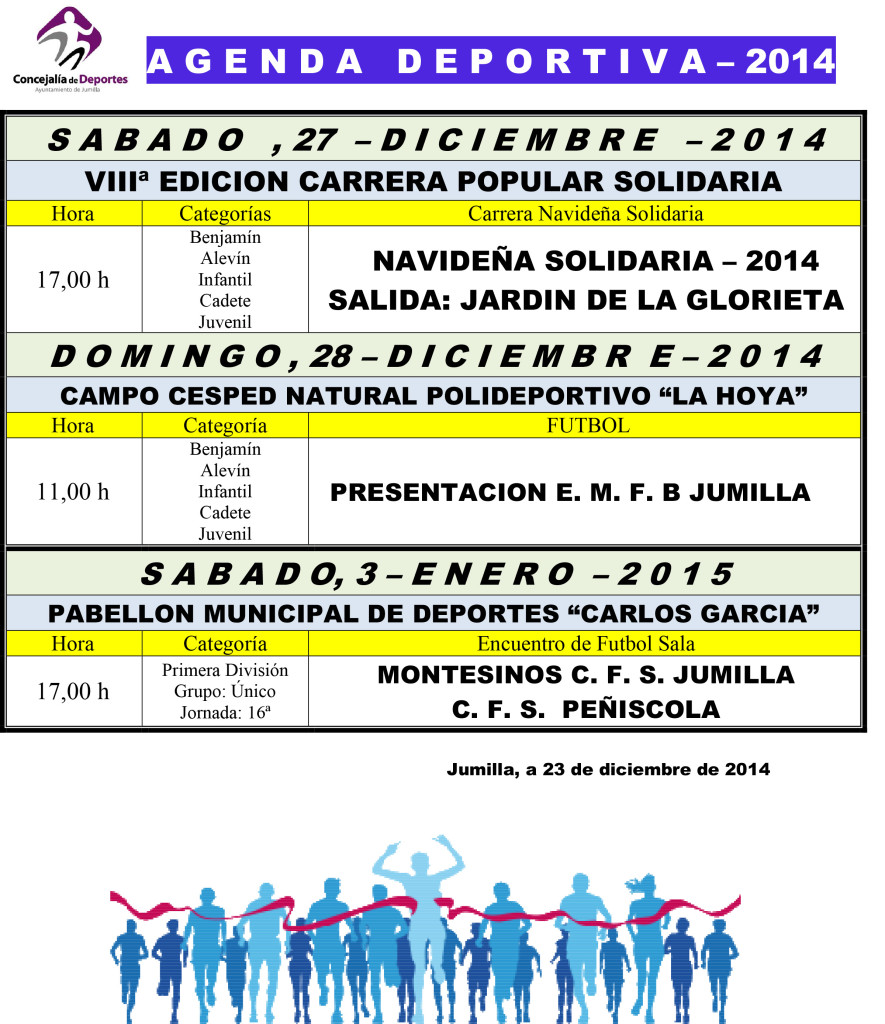 Agenda Deportiva  27-12-2014 Diciembre
