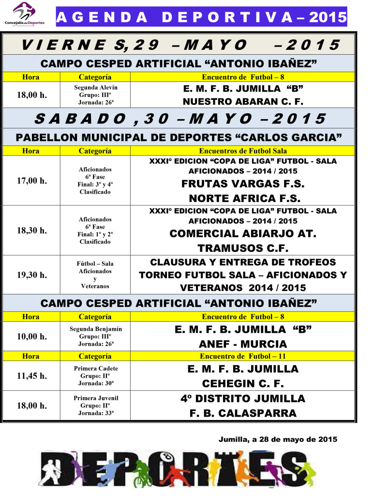 Agenda Deportiv  29, 30 y 31 - Mayo  - 2015 - co