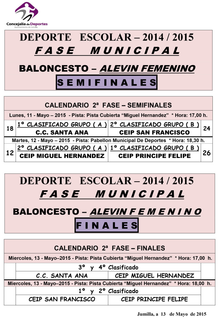 Semifinal y Final Baloncesto Femenino