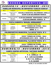 Agenda Deportiva , 13,14 y 15 noviembre 2015