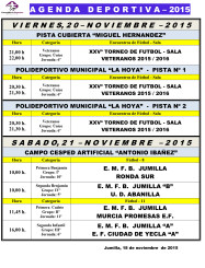 Agenda Deportiva 20,21,22 y 24 Nov 2015