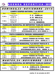 Agenda Deportiva 20,21,22 y 24 Nov 2015
