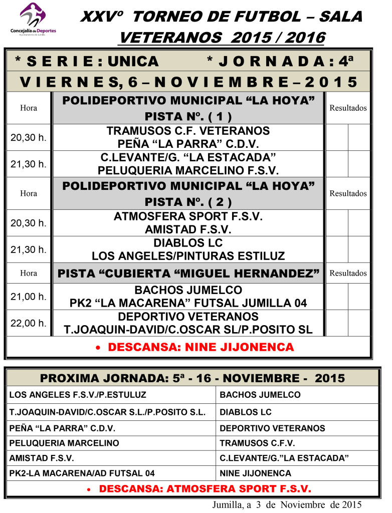 Jornada Semanal  Jornada Semanal 6 - 7 y 8 Mov - 2015