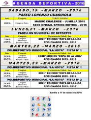 Agenda Deportiva ,  18,19 y 20 marzo-2