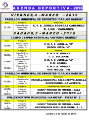 Agenda Deportiva ,  4,5 y 6 Marzo 2016