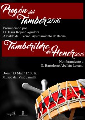 CARTEL PREG+ôN DEL TAMBOR Y TAMBORILERO DE HONOR 2016
